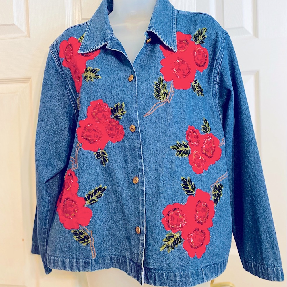 Tantrums Roses Jean Jacket ~ PM